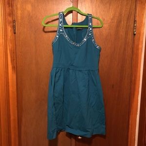 Studded teal racer back dress